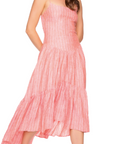 Susana Monaco Stripe Linen String High Low Dress