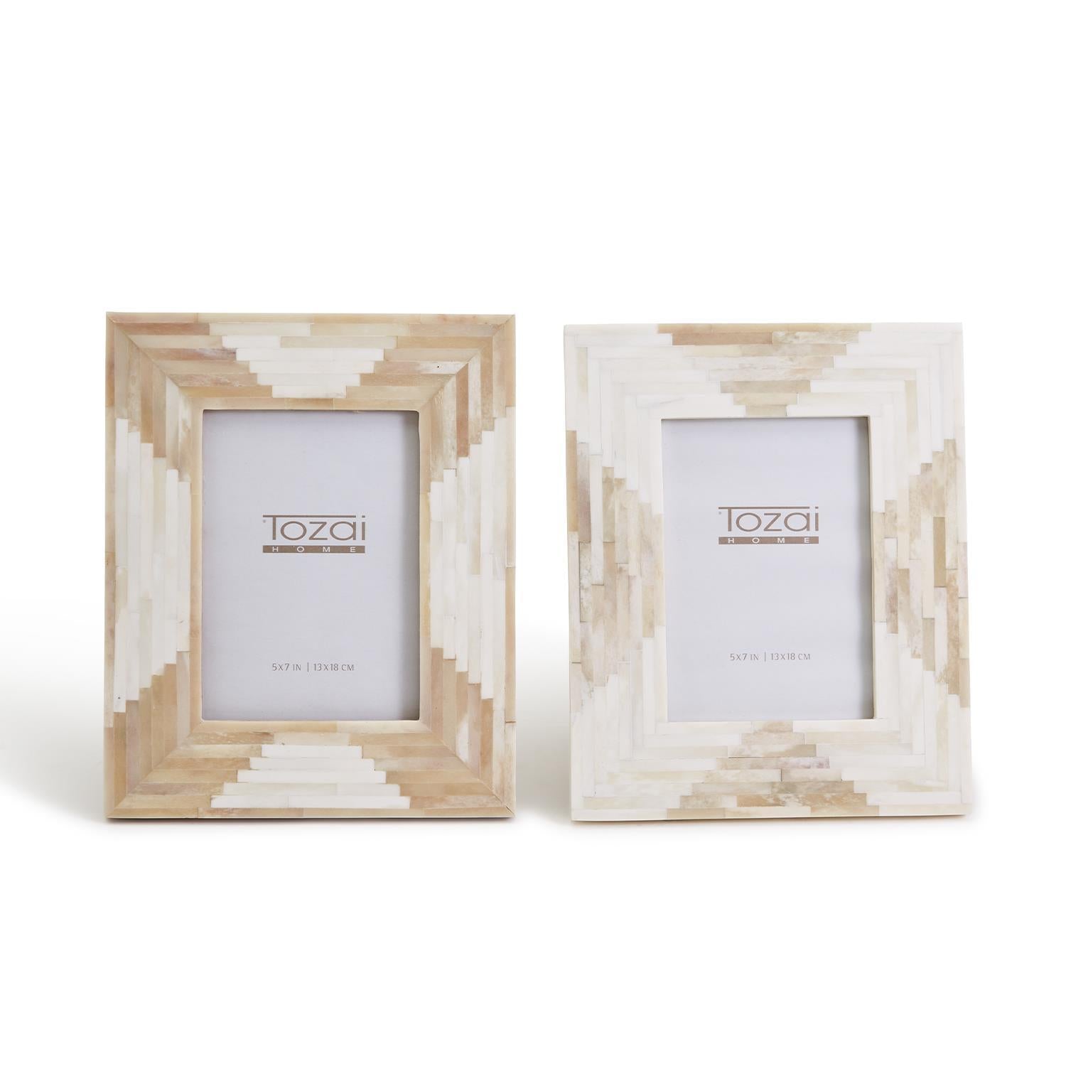 Two&#39;s Company Aztec Natural &amp; Antique Bone Photo Frame