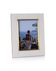 Zodax Bossa Ribbed White Resin Photo Frame