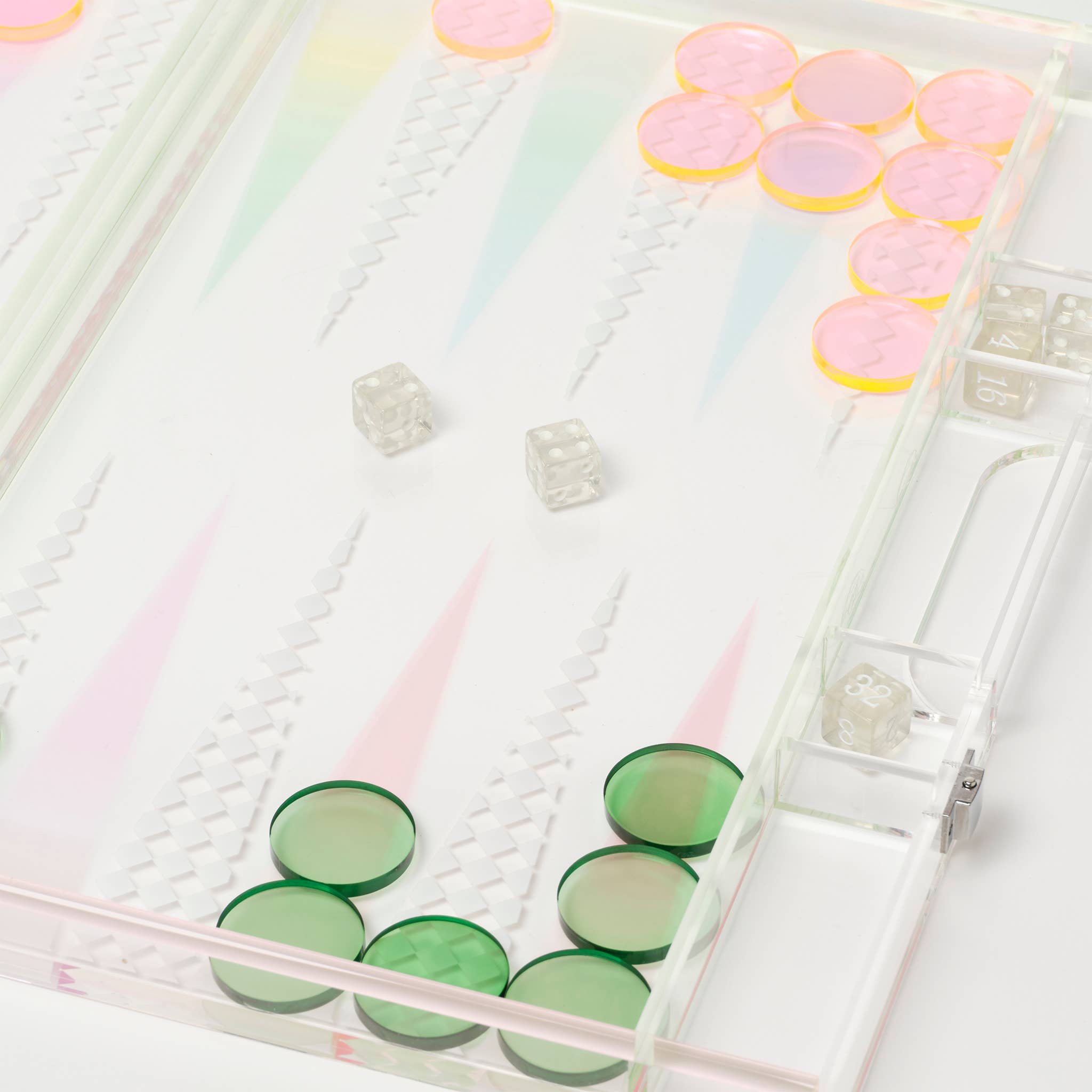 Ombre Lucite Backgammon Sherbert