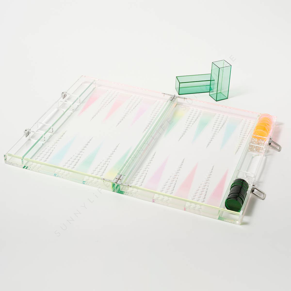 Ombre Lucite Backgammon Sherbert
