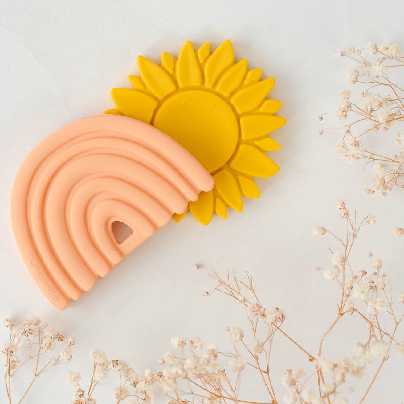 OB Designs Silicone Rainbow Teether | Peach