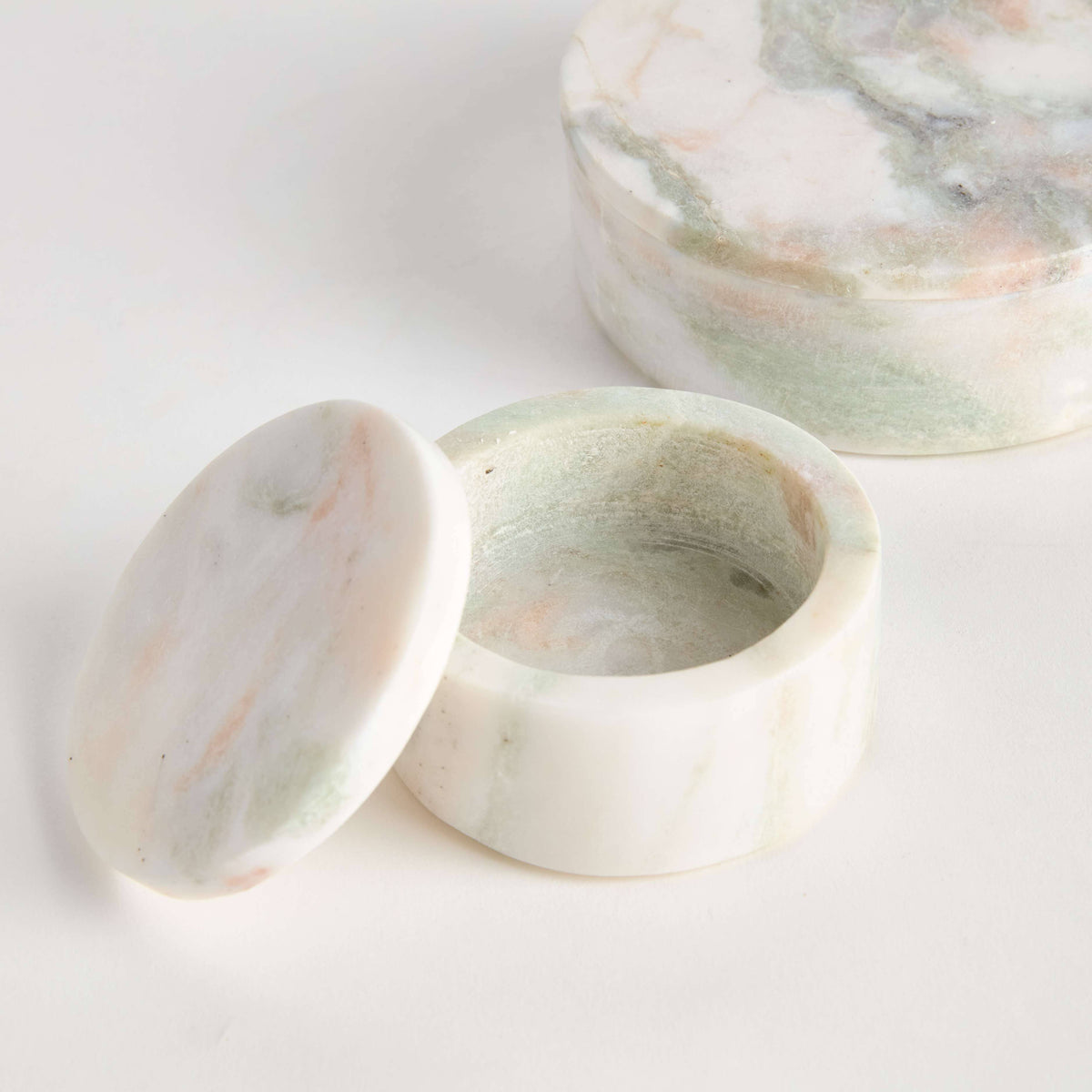 Johanna Marble Round Lidded Boxes