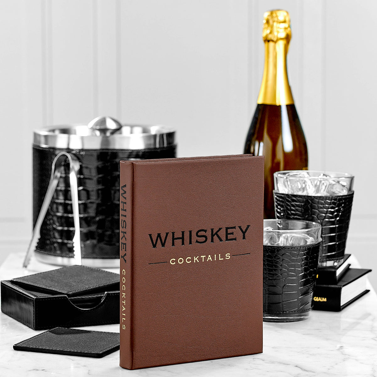 Whiskey Cocktails Leather-Bound