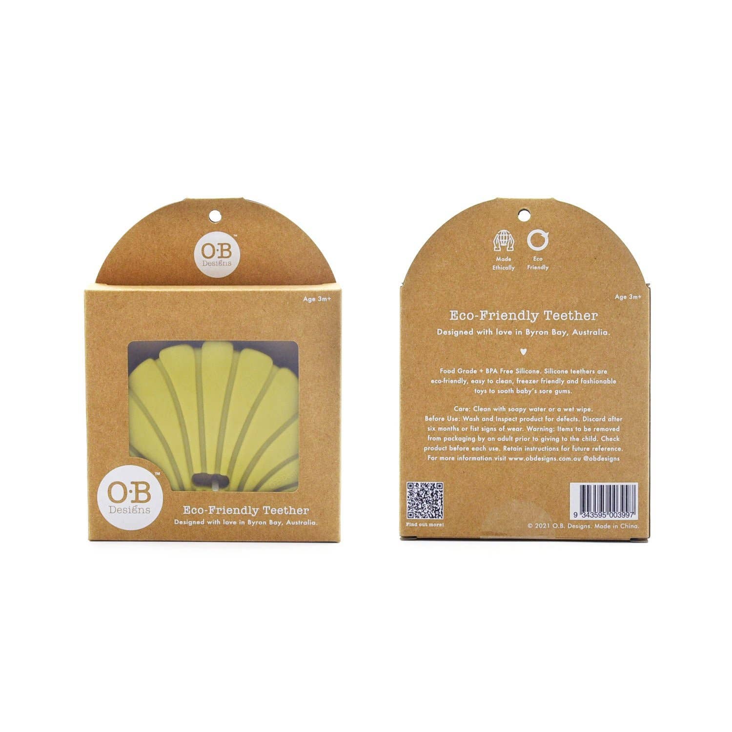 OB Designs Silicone Shell Teether | Gold