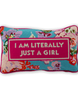 Just A Girl Needlepoint Pillow