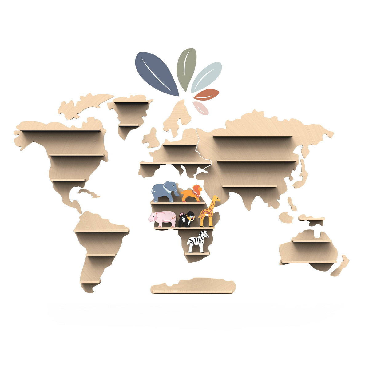 World Map Animal Shelf